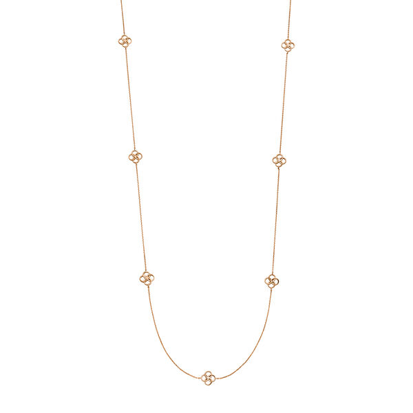 Lange Halskette Clover Charm, 18 Karat Rosegold vergoldet Bild 2