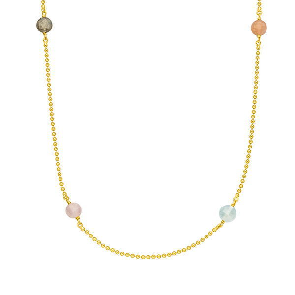 Halskette Gorgeous Gems, 80cm, 18 K Gelbgold vergoldet Bild 2