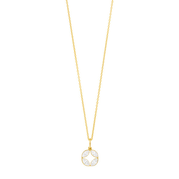 Halskette Zirkonia Flower, 18 Karat Gellbgold vergoldet Bild 3
