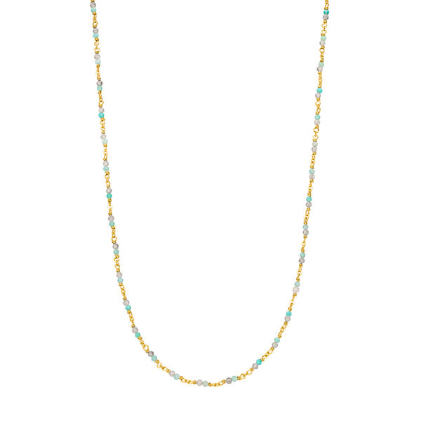 Halskette Amazonit, 18 K Gelbgold vergoldet Bild 2