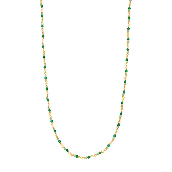 Halskette Grner Achat, 18 Karat Gelbgold vergoldet Bild 2