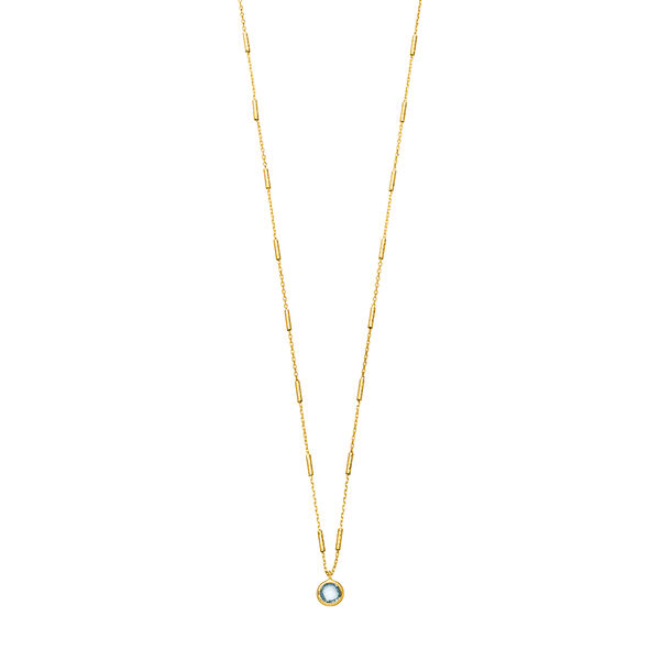 Halskette Solitr, Blauer Topaz, 18 Karat Gelbgold vergoldet Bild 2