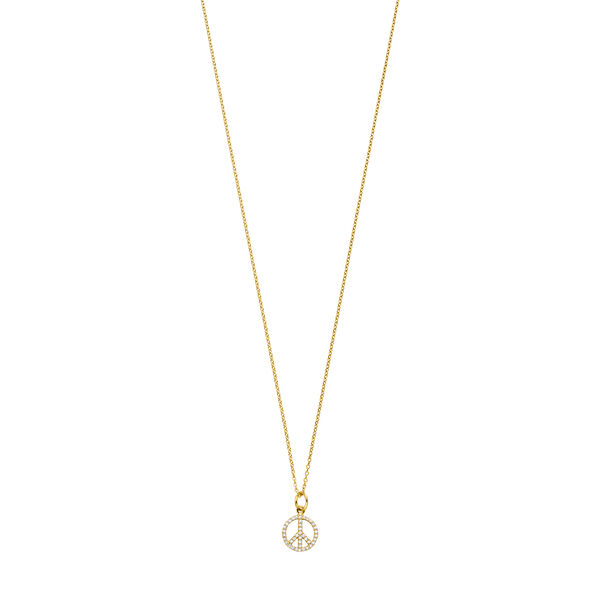 Halskette Peace mit Zirkonia, 18 Karat Gelbgold vergoldet Bild 2