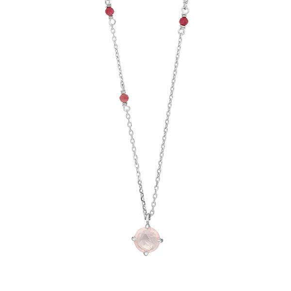 Halskette Flying Gems, Rosenquarz, 925 Sterlingsilber Bild 2