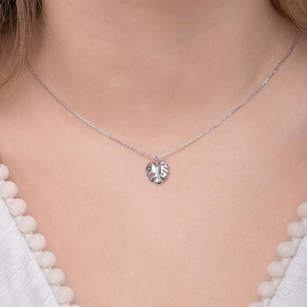 Halskette Monstera Leaf, 45cm, 925 Sterlingsilber Bild 2