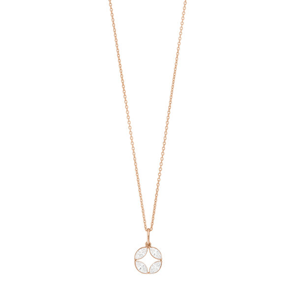 Halskette Zirkonia Flower, 18 Karat Rosegold vergoldet Bild 3