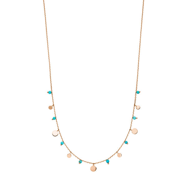 Halskette Platelet Trkis, 18 Karat Rosegold vergoldet Bild 2