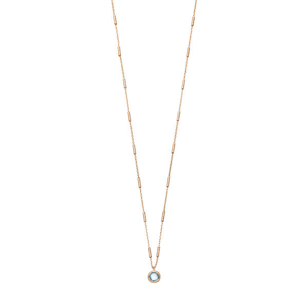 Halskette Solitr, Blauer Topaz, 18 K Rosegold vergoldet Bild 2