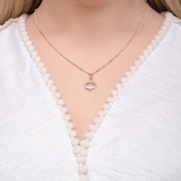 Halskette Evil Eye, 45cm, 18 Karat Rosegold vergoldet Bild 4