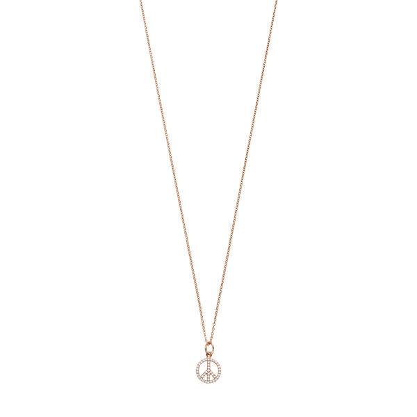 Halskette Peace mit Zirkonia, 18 Karat Rosegold vergoldet Bild 2