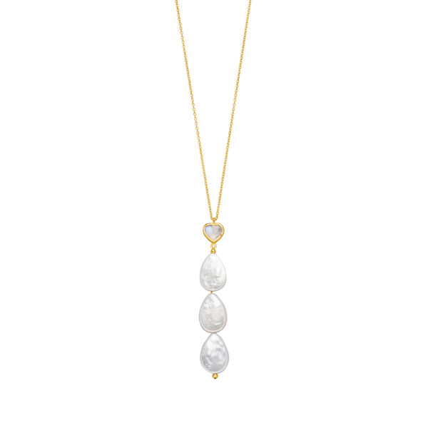 Y-Halskette VALENTINE PEARLS, Mondstein, 18 Karat Gelbgold vergoldet Bild 4
