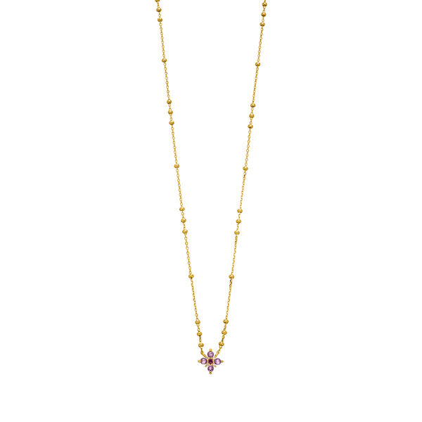 Halskette BLOOM, Amethyst/Rhodolith, 18 Karat Gelbgold vergoldet Bild 3