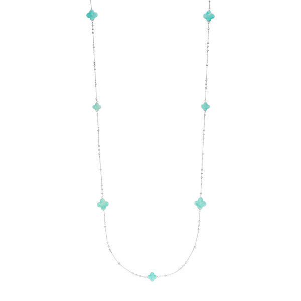 Lange Halskette Clover Gem, Amazonit, 925 Sterlingsilber Bild 2
