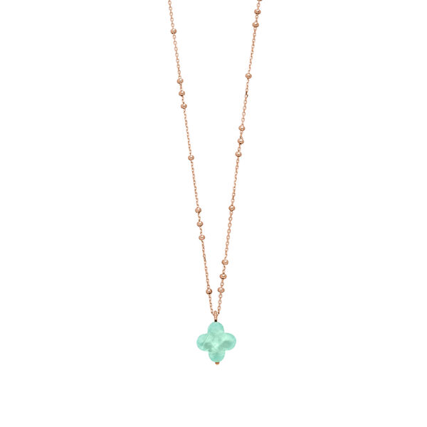 Halskette Clover Gem, Amazonit, 18 Karat Rosegold vergoldet Bild 4