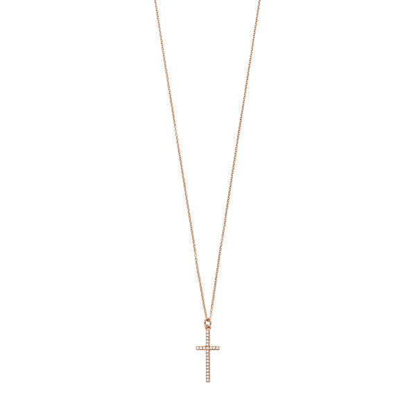Halskette Kreuz mit Zirkonia, 18 Karat Rosegold vergoldet Bild 4