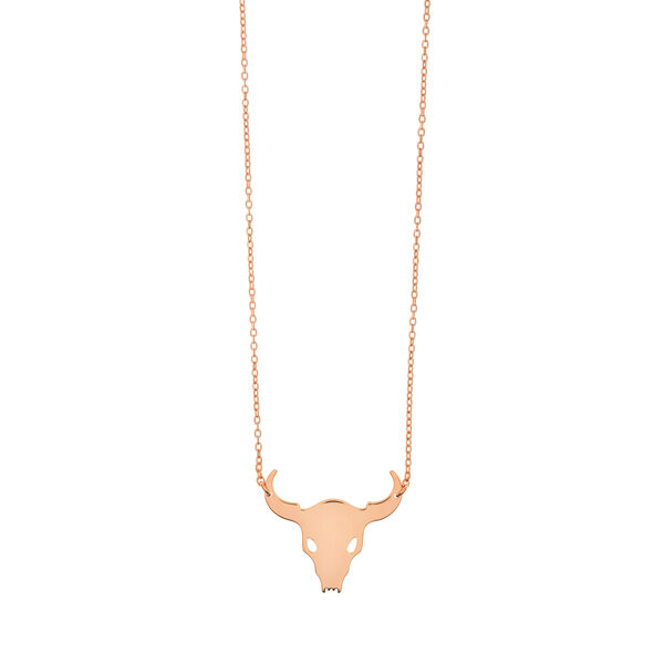 Halskette BULL SKULL, 18 Karat Rosegold vergoldet Bild 2