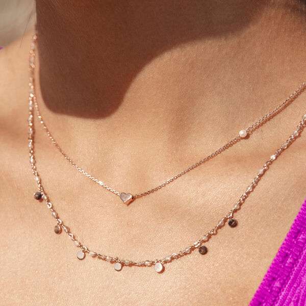 Halskette Herz mit Perle, 18 Karat Rosegold vergoldet Bild 2