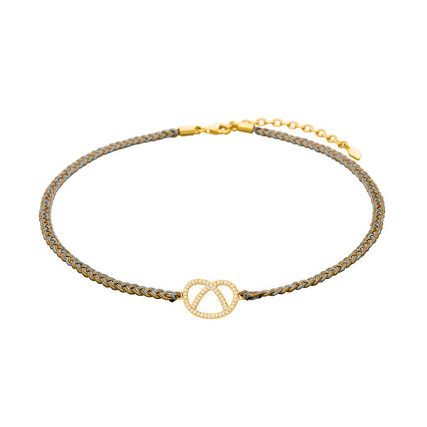 Choker Brezn mit Zirkonia, 18 Karat Gelbgold vergoldet, Nude Bild 2