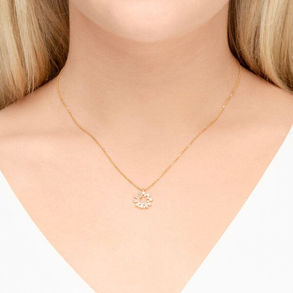 Halskette CUBE FLOWER, Zirkonia, 18 K Gelbgold vergoldet Bild 2