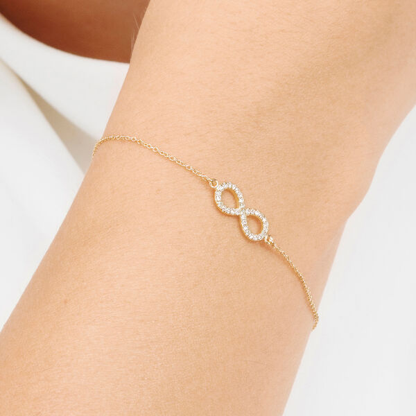 Armkette Infinity mit Diamanten, 18 Karat Gelbgold Bild 2