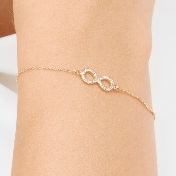 Armkette Infinity mit Diamanten, 18 Karat Gelbgold Bild 3