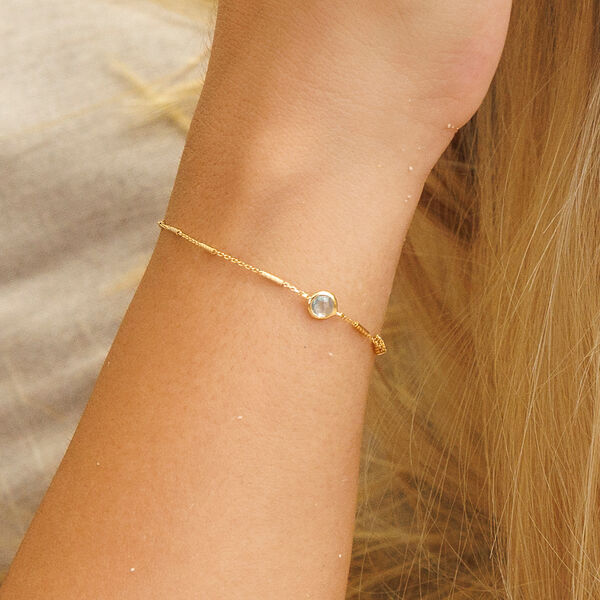 Armkette Solitr, Labradorit, 18 K Rosegold vergoldet Bild 2