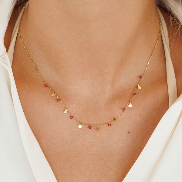 Halskette Hearts Rubin, 18 Karat Rosegold vergoldet Bild 3