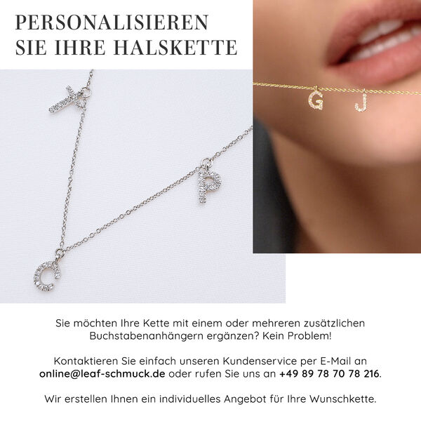 Halskette Letter N, 14 K Gelbgold mit Diamanten 