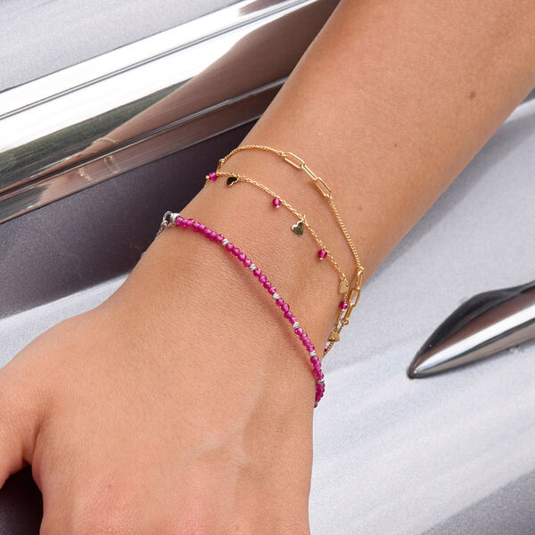 Silber Armkette, CUBE II, Gelbgold 
