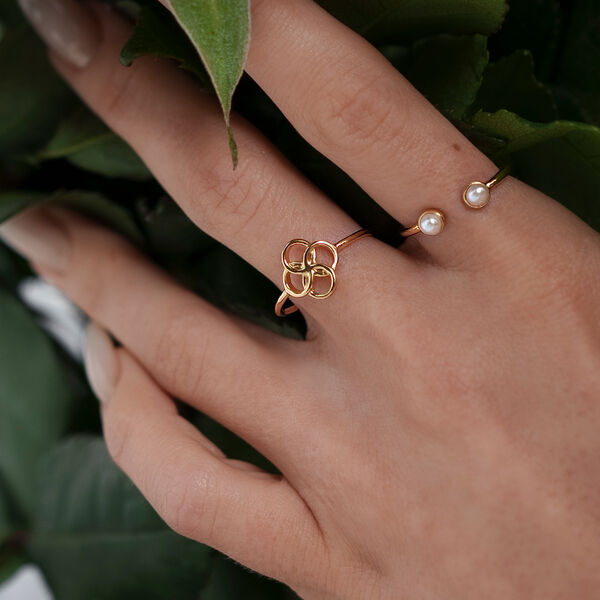 Ring Clover Charm, 18 K Rosegold vergoldet Bild 3