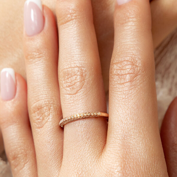 Ring DAZZLE mit Diamanten, 14 Karat Rosegold Bild 2
