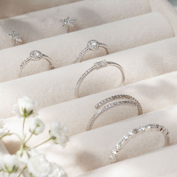 Verlobungsring mit Baguette Diamanten, 14 Karat Rosegold Bild 4