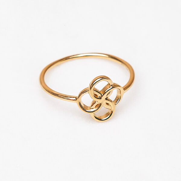 Ring Clover Charm, 18 K Gelbgold vergoldet 