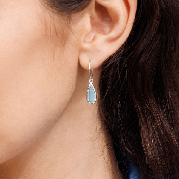 Ohrhnger Gem Drop, Aqua Chalzedon, 925 Sterlingsilber Bild 2