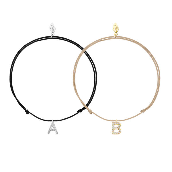 Partner Armb�nder, LETTER CHARM, 14 Karat Wei�gold & Gelbgold Bild 3