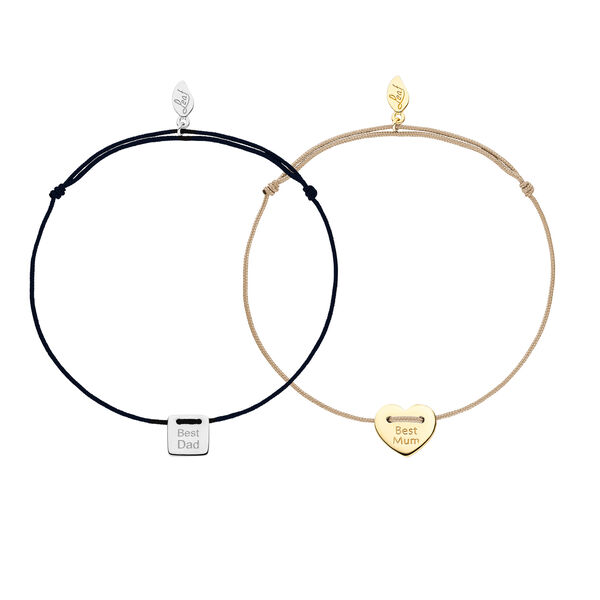 Partner Armb�nder, MUM + DAD, 14 Karat Wei�gold + Gelbgold Bild 3