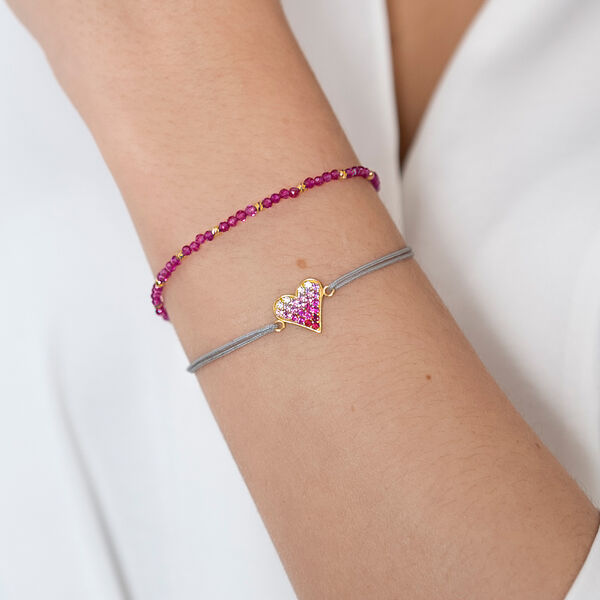 Glcksarmband Pink Valentine, 18 K Gelbgold vergoldet, Fuchsia Bild 4