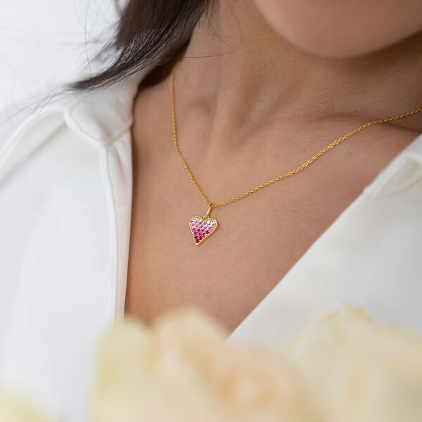 Halskette Pink Valentine, 18 Karat Gelbgold vergoldet Bild 2