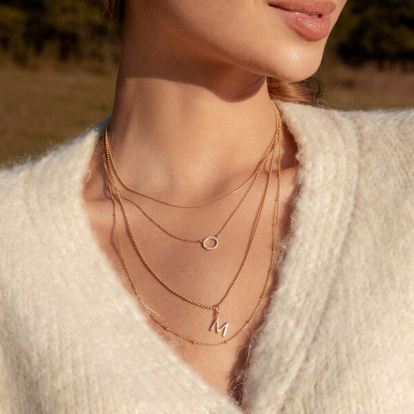 Halskette Circle mit Zirkonia, 18 Karat Gelbgold vergoldet Bild 2