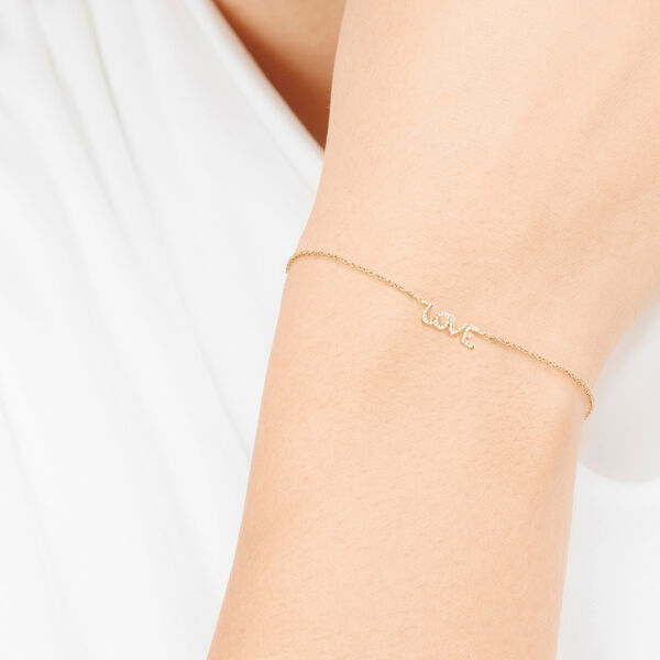 Armkette TINY LOVE mit Diamanten, 14 Karat Gelbgold Bild 2