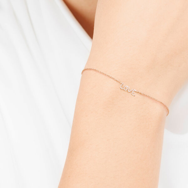 Armkette TINY LOVE mit Diamanten, 14 Karat Rosegold Bild 2