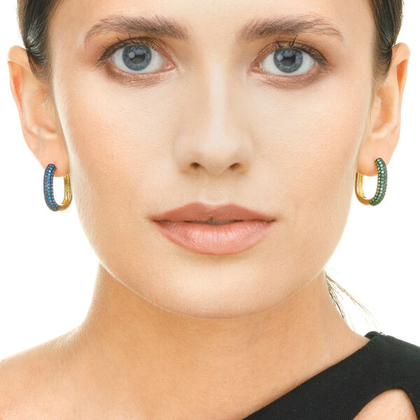 Silber Creole, PAVE Grn, Gelbgold 
