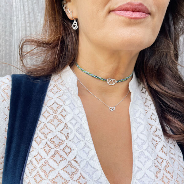 Choker Brezn mit Zirkonia, 18 Karat Gelbgold vergoldet, Nude Bild 3