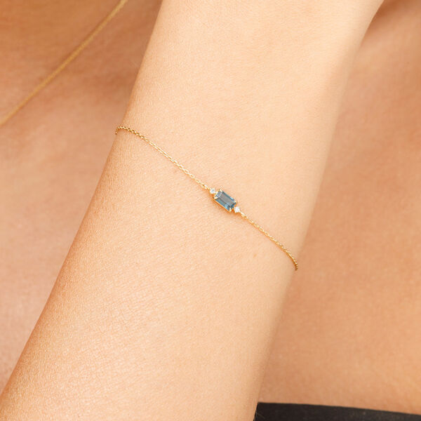 Armkette London Blue Topaz, 14 Karat Gelbgold Bild 2