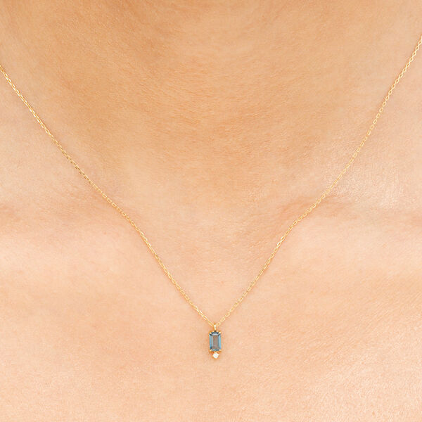 Halskette London Blue Topaz, 14 Karat Gelbgold Bild 2