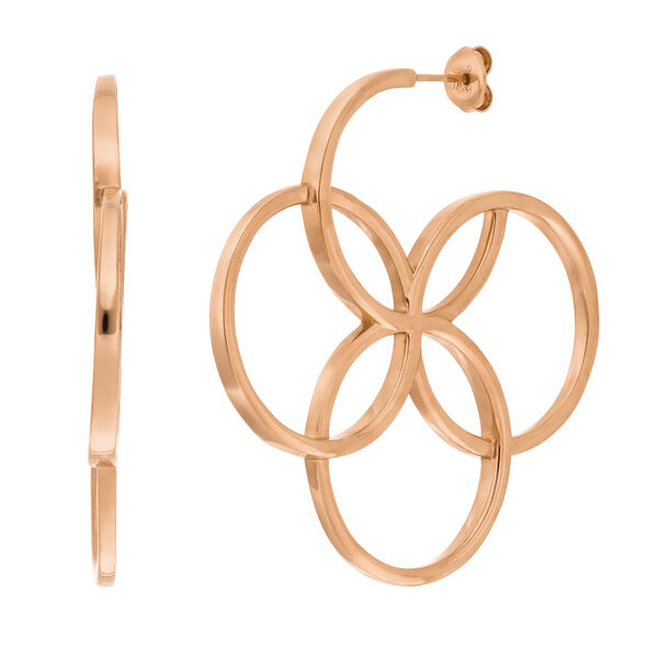 Creolen Clover Charm, gro, 18 K Rosegold vergoldet Bild 2