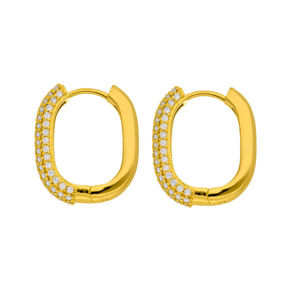 Creolen PAVE Wei, 18 Karat Gelbgold vergoldet Bild 3