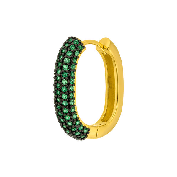 Silber Creole, PAVE Grn, Gelbgold Bild 2
