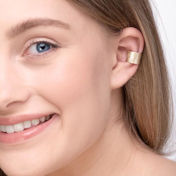 Earcuff Matt, 10mm, 18 K Gelbgold vergoldet Bild 4