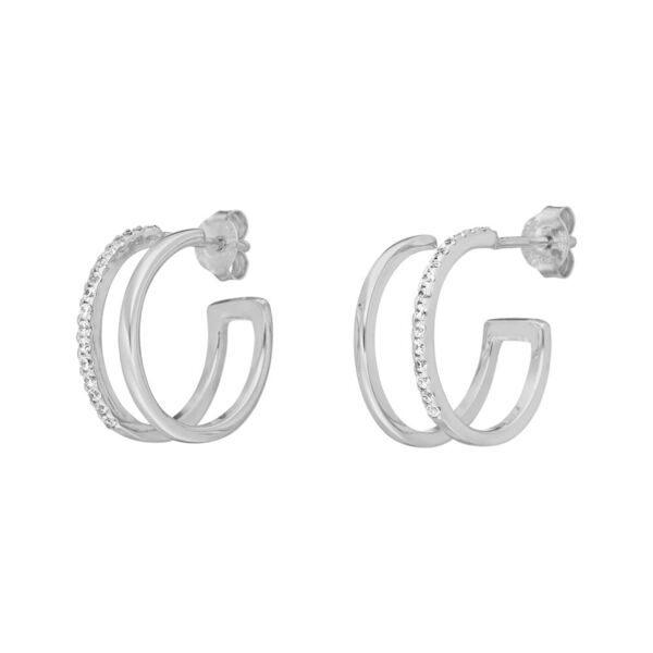 Creole Double Line, Zirkonia, 925 Sterlingsilber Bild 3
